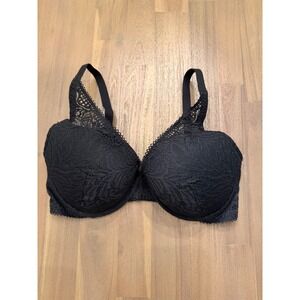 Auden Black Floral Lace Push Up Underwire Bra 36DD